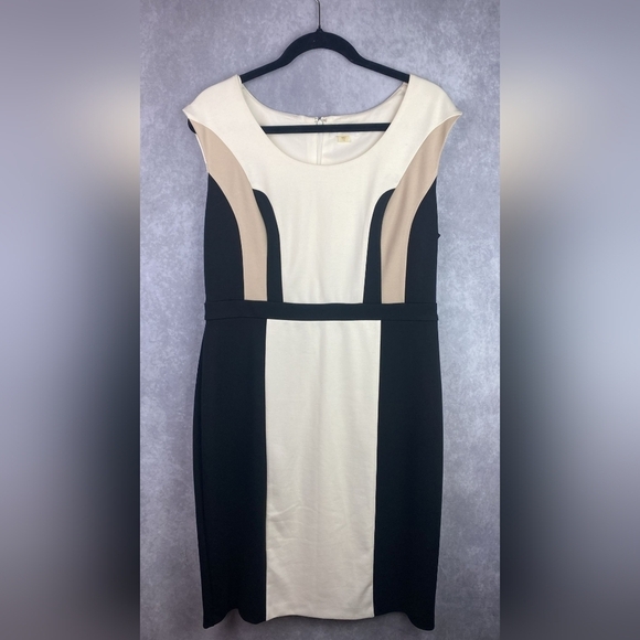 Calvin Klein Women's Sleeveless Color Block Sheath Dress (Size 12) - Picture 1 of 5